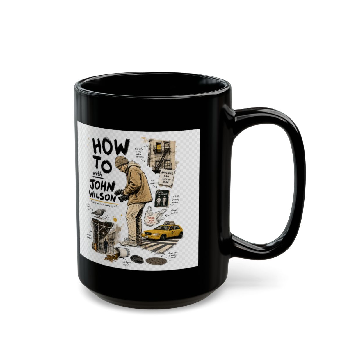 How To with John Wilson Black Mug - alternate angle 5, merchandise